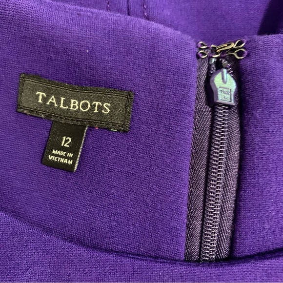 Talbots Purple Sheath Dress Sleeveless Midi Length Size 12 Career Office Church - Picture 8 of 9